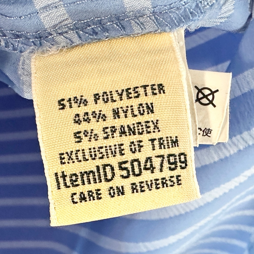 LL Bean XL Top Blue Striped Seersucker Button Down Coastal Preppy Office 990 - Picture 8 of 8